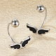 Rhodium Plated 925 Sterling Silver Stud Earrings BX2435-1-2