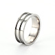 201 núcleo de anillo de acero inoxidable en blanco para hacer joyas con incrustaciones RJEW-ZX002-05-12-2