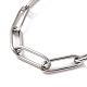 304 pulsera de cadena de clip de acero inoxidable para hombres y mujeres BJEW-E031-03P-06-2