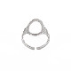 304 anello per polsino largo ovale aperto in acciaio inossidabile per donna RJEW-S405-167P-2