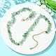 Natural Green Aventurine Chips Beaded Necklace NJEW-FZ00004-03-5