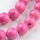 Dyed Natural Fossil Beads Strands G-E328-8mm-18-2