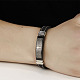 Fashion Cross Scripture Stainless Steel Bracelets BJEW-N0001-128-4