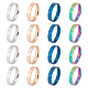 Unicraftale 16 個 4 色リングコア木材旋削用サイズ 7 ステンレス鋼シンプルなフラットプレーンバンド指輪 diy ワイドレーザー彫刻指輪女性男性ギフト RJEW-UN0002-42-1