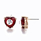 Brass Stud Earrings GLAA-S193-038B-LG-3