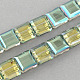 Plaqué moitié transparent à facettes perles de verre brins EGLA-S087-07-1