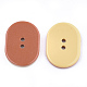 2  - 正孔樹脂ボタン  オーバル  チョコレート  26x19x3mm  穴：2mm RESI-T022-12B-2