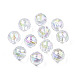 UV Plating Transparent Rainbow Iridescent Acrylic Beads OACR-N008-160-1