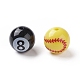 スポーツテーマ不透明樹脂ビーズ  丸いボール  バスケットボールとサッカーとテニス  ミックス模様  ミックスカラー  17mm  穴：2.5mm RESI-XCP0001-90-3