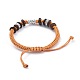 Bracelets de perles tressées coréennes réglables en cordon de polyester ciré unisexe BJEW-JB04680-4