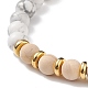 Ensemble de bracelets de perles rondes en bois naturel et howlite 5pcs 5 styles BJEW-JB08820-7