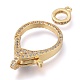 Brass Micro Pave Cubic Zirconia Lobster Claw Clasps ZIRC-M108-14A-G-2