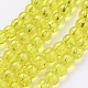 1 fil jaune craquelé transparent perles rondes de fils de verre X-CCG-Q001-6mm-04-1