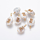 Pendenti con perle d'acqua dolce coltivate naturali PEAR-L027-01Z-1