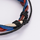 Pulseras cordón de cuero trenzado ajustable BJEW-I227-02A-2