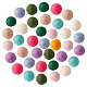 Sunnyclue 50pcs 10 couleurs boules de feutre de laine pompons en feutre perles de laine perles feutrées pompons de laine colorés pompons pour guirlande de feutrage bricolage faisant des fournitures de décorations d'artisanat créatif AJEW-SC0001-12-1