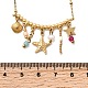 Женские ожерелья-нагрудники с подвеской в форме морской звезды из нержавеющей стали 304 NJEW-K255-58G-5