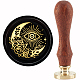 CRASPIRE Moon Wax Seal Stamp Rose Sealing Wax Stamps Devil's Eye 30mm Retro Vintage Removable Brass Stamp Head with Wood Handle for Wedding Invitations Halloween Christmas Thanksgiving Gift Packing AJEW-WH0184-0965-1