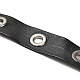 フラット模造レザーコード  真鍮アイレット付き  服飾材料  ブラック  19x1.5mm  約7.11~7.66ヤード（6.5~7m）/ pc LC-XCP0001-03-2