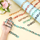 PandaHall 6pcs Acrylic Chain Links 6 Style Linking Chain Rings Imitation Gemstone Linking Chains with Aluminium Oval Links Handmade Paperclip Chains for Purse Jewellery Phone Trouser AJEW-PH0003-92-5