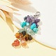 Chakra Natural & Synthetic Mixed Gemstone Chip Beaded Pendant Decorations HJEW-JM01235-02-4