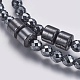 Colliers de perles de mala en hématite synthétique non magnétique NJEW-K096-11-4