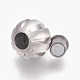 304 Stainless Steel Magnetic Clasps with Loops STAS-O101-56MP-3