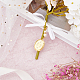 Superfindings 2 pz bouquet da sposa in ottone ciondoli decorazioni pendenti con medaglione con perle di perle imitate in acrilico e nastro di raso pendenti con foto di angelo rial ovale dorato HJEW-AB00212-3