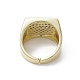 Rack Plating Brass Micro Pave Cubic Zirconia Open Cuff Rings RJEW-K257-35G-3