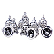PandaHall Elite 10Pcs Brass Christmas Bell Charms Pendants for Jewelry Making Antique Silver Size 15x11mm KK-PH0001-02AS-1