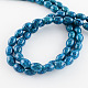 Oval Spray Painted Glass Beads Strands X-DGLA-S041-26-2