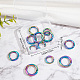 Gorgecraft 12Pcs 3 Style Rainbow Color Alloy Spring Gate Rings FIND-GF0002-94-7