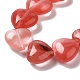 Chapelets de perles en verre de quartz de cerise G-K335-01G-3