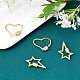 SUPERFINDINGS 4Pcs 2 Style Brass Micro Pave Cubic Zirconia Screw Carabiner Lock Charms Star Heart Shape Clasp Screw Locking Carabiner Charm for Necklaces Making ZIRC-FH0001-19-3