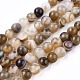 Chapelets de perles en agate rayée naturelle/agate à bandes G-K166-13-6mm-02-2