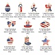 20 pièces 10 styles breloques en alliage d'émail de style drapeau américain ENAM-YW0002-41-4