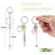 2 Stück perlenbesetzter Messingstab-Schlüsselanhänger für die Schmuckherstellung KEYC-CJ0001-04-2