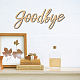 CREATCABIN Goodbye Laser Cut Wood Letter Sign Wall Decor Cutouts Unfinished Wooden Signs Wall Art Basswood Hanging Sculpture Decoration for Painting Crafts DIY Home Bedroom Decor Gift 11.8x4.7Inch WOOD-WH0113-110-7