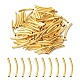 100個の真鍮チューブビーズ  カーブチューブ  ゴールドカラー  30x3mm  穴：2.5mm KK-YW0001-61-1