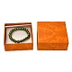 Boîte à bracelet en carton à imprimé floral carré CBOX-Q038-03B-3