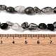 Нити бусин из натурального черного рутилированного кварца G-R445-6x8-18-3