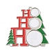 クリスマスをテーマにした昇華ブランク合金ペンダント装飾  合金ブランク写真写真ペンダント  ポリエステルリボン付き  ツリー  71x72.5x2.2mm  穴：3.3mm  トレイ：15~27mm DIY-L070-01B-3