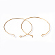 Accessoires de bijoux doré crochets d'oreilles plaquées laiton X-EC067-6NFG-2