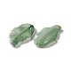 染色および加熱ガラスのペンダント  羽の葉  シーグリーン  28x17x3.5mm  穴：1.2mm GLAA-B009-06A-2