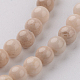 Chapelets de perles en fossiles naturelles teintées G-E328-4mm-01-2