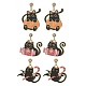 Серьги-гвоздики с подвесками и эмалью в стиле Хэллоуина с латунными булавками EJEW-JE05308-1
