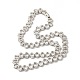 Halskette mit ovalen Gliedern aus klaren kubischen Zirkonia NJEW-E074-02P-2