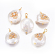 Colgantes naturales de perlas cultivadas de agua dulce PEAR-L027-54A-1
