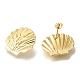 Серьги-гвоздики из латуни в форме ракушки с покрытием стойки EJEW-H016-35G-2