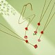 Fascino dello smalto della lega & collana del lariat dei branelli della rosa NJEW-JN03963-2